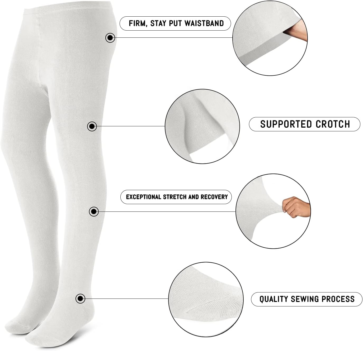 Kids, Girls thin Ribbed Cotton tights, Comfy, Soft Flat Tights Made from Breathable cotton| Great