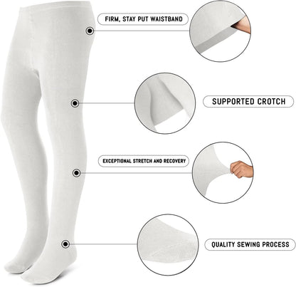 Kids, Girls thin Ribbed Cotton tights, Comfy, Soft Flat Tights Made from Breathable cotton| Great