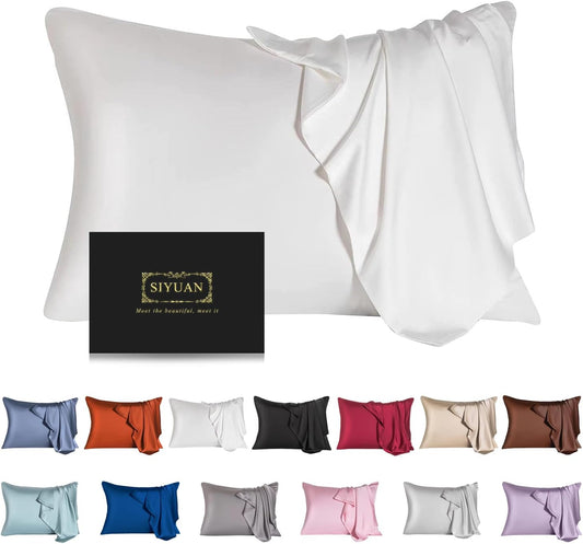 Mulberry Silk Pillowcase for Hair and Skin,King Size Cooling Silk Pillow Case with Hidden