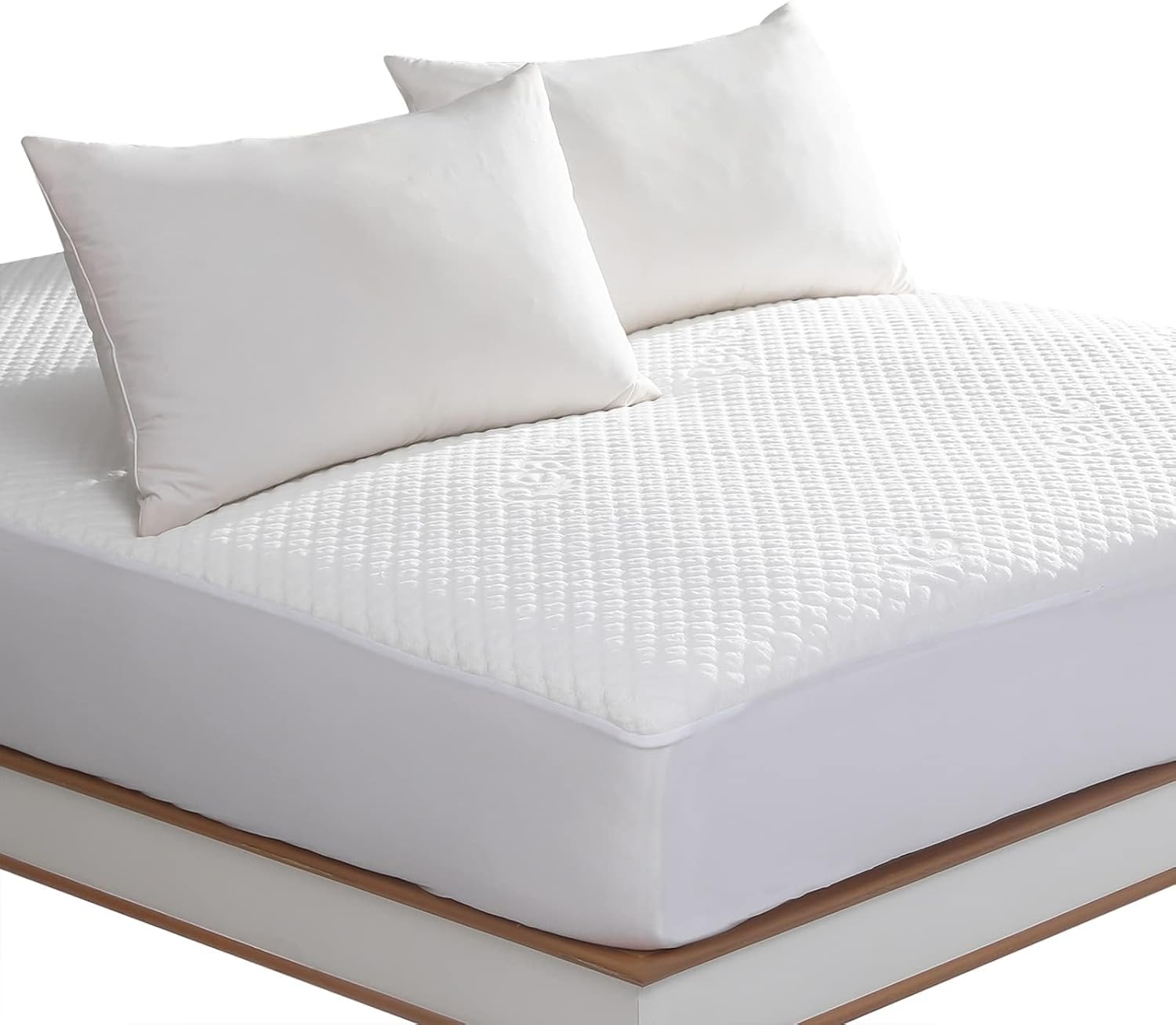 King Size Waterproof Mattress Protector Fitted Mattress Pad Cover with Deep Pocket Up to 18''