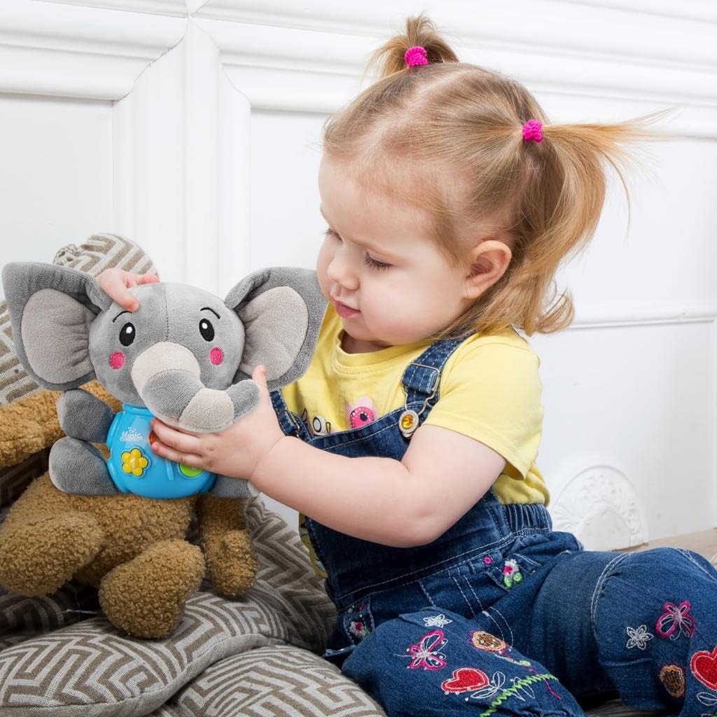 STEAM Life Baby 3-6 Months Boy Gifts Musical Toys Plush Elephant Infant 0-6 6-12 Month Light Up