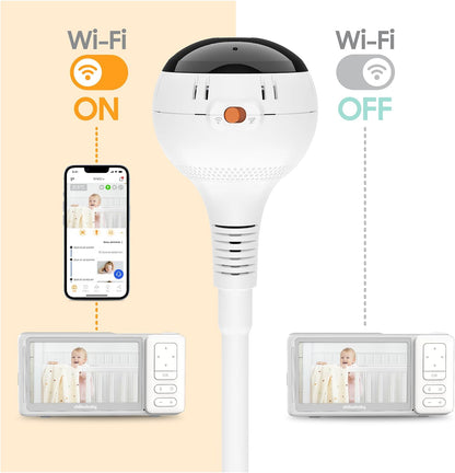 CHILLAX Baby Monitor Baby Mood Plus,5-inch 1080p HD Camera Wi-Fi Baby Monitor,with Sleep Trainer &