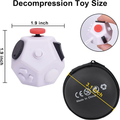Mini Fidget Toys,12 Sides Finger Cube,Sensory Toys Relief Stress,Autism and Anxiety Depression Anti