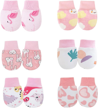 No Scratch Baby Mittens Newborn Infant Toddler Mittens Soft Elastic Wrist Gloves Mitten for 0-6