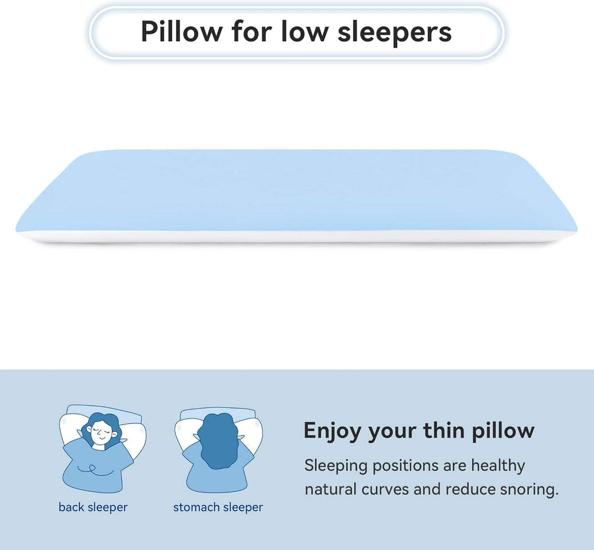 AM AEROMAX 2.75 Inches King Size Hyper Slim Memory Foam Pillow for Stomach and Back Sleepers