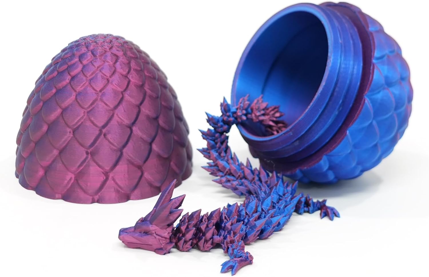 Dragon Egg - 3D Printed Egg with Flexible Dragon Inside, 3D Printed Gift, Articulated Dragon Egg
