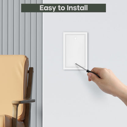 4 Pack Single Blank Outlet Cover Plate White Classic Decorative Blank Light Switch Plates Cover 1