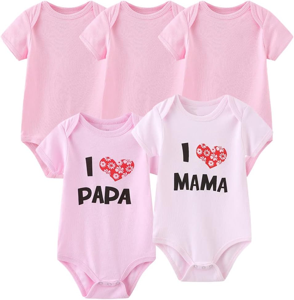 Newborn Layette Gift Set Bodysuits Pants for Baby Girl and Boy 24 Piece 100% Cotton Essentials and