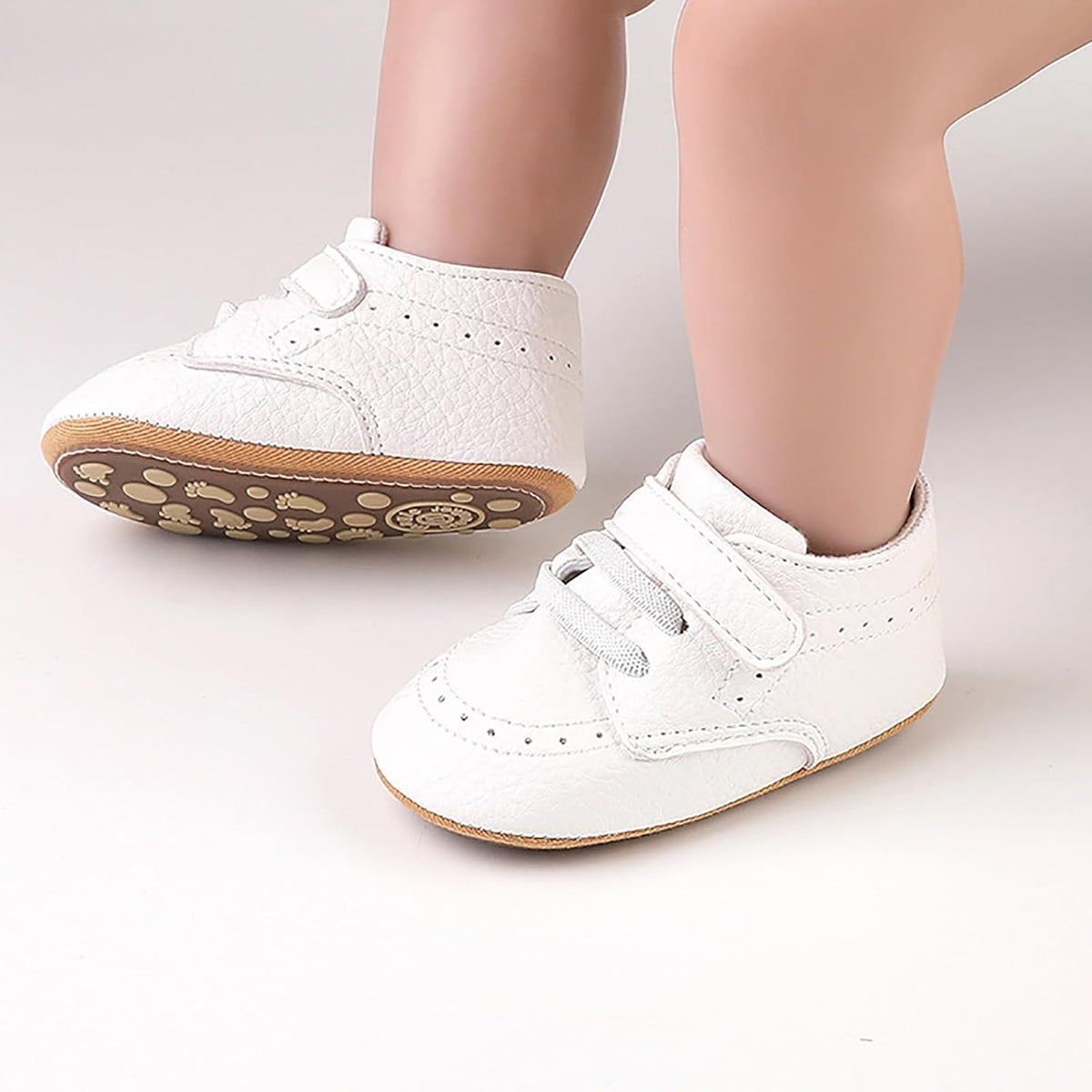 SOFMUO Baby Boys Girls High Top Ankle PU Leather Sneakers Soft Rubber Sole Infant Moccasins Newborn