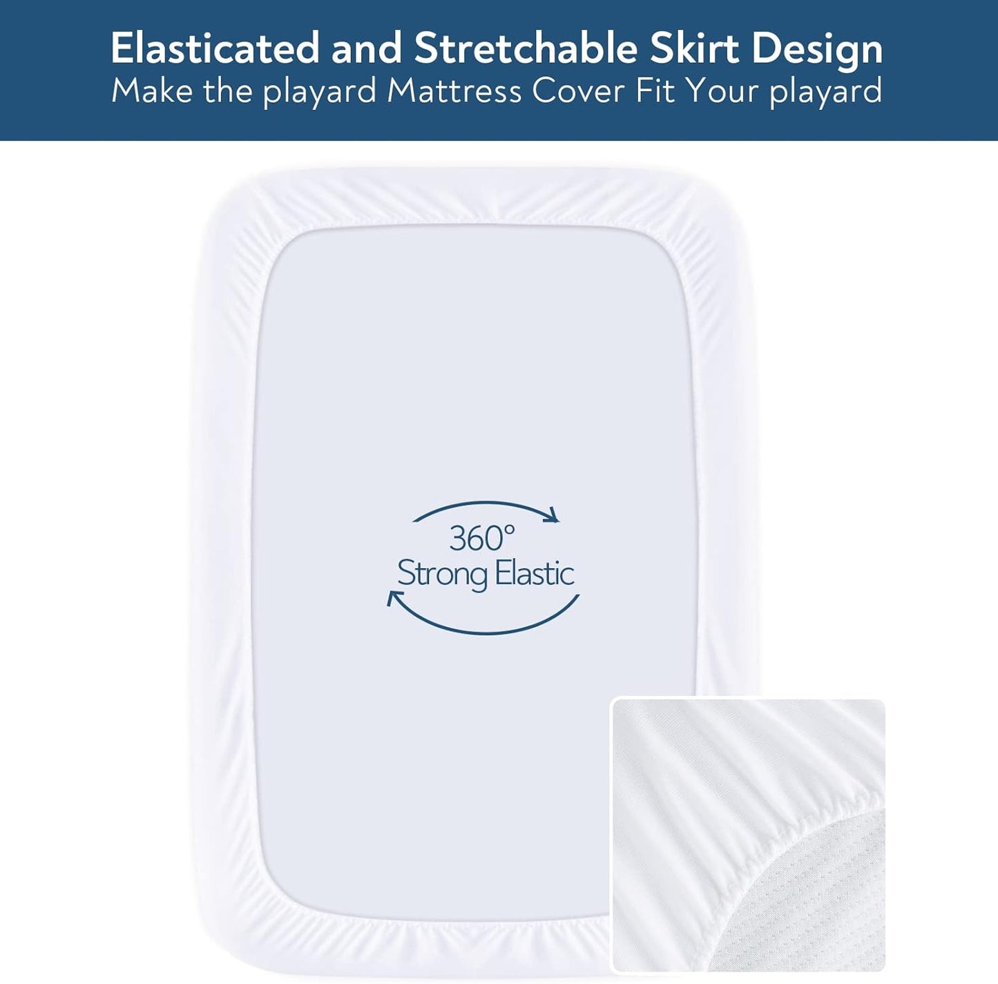 Mini Crib Mattress Protector Cover 38" x 24", 2 Pack Waterproof Mini Crib Mattress Pad Sheets for