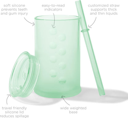 Olababy Clear View Silicone Training Cup with Straw Lid | Toddler Sippy Trainer 12mo+ | Unbreakable
