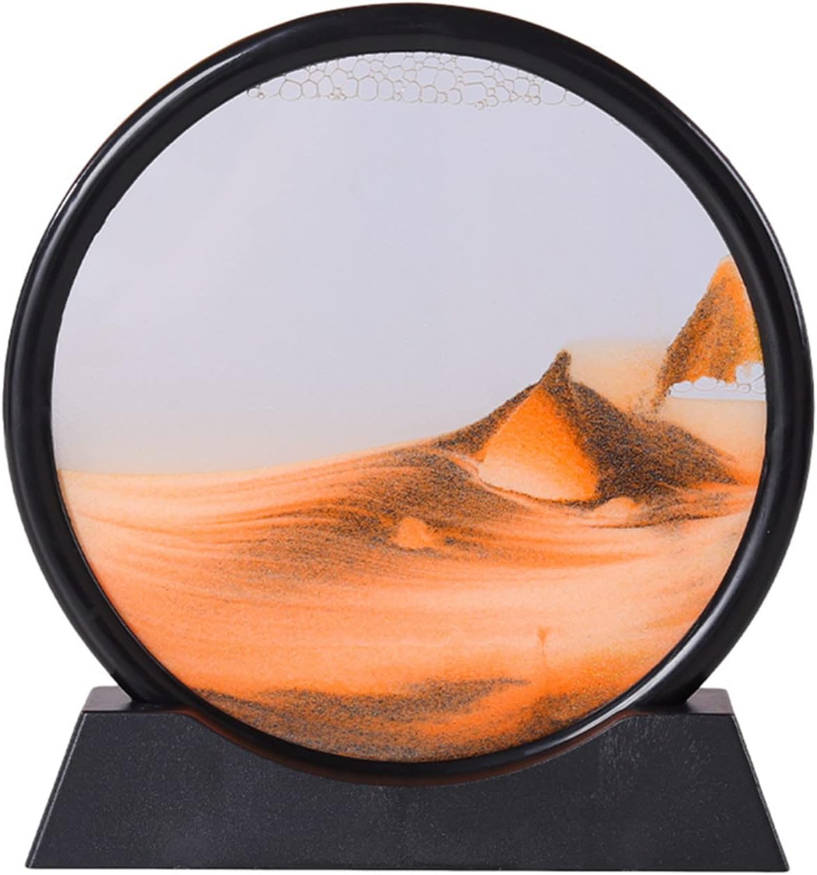 Moving Sand Art Picture in Motion Round Glass 3D Deep Sea Landscape, Dynamic Sand Art Sandscapes