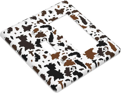 Outlet Covers Rustic Cowhide Highland Cow Milk Cow 1 Toggle 1 Rocker Combination Decorative Wall