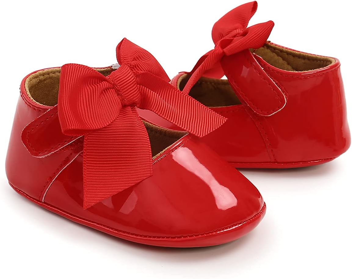 Baby Shoes Mary Jane Flats Non Slip Soft Sole Infant Toddler Sneakers First Walkers Party Christmas
