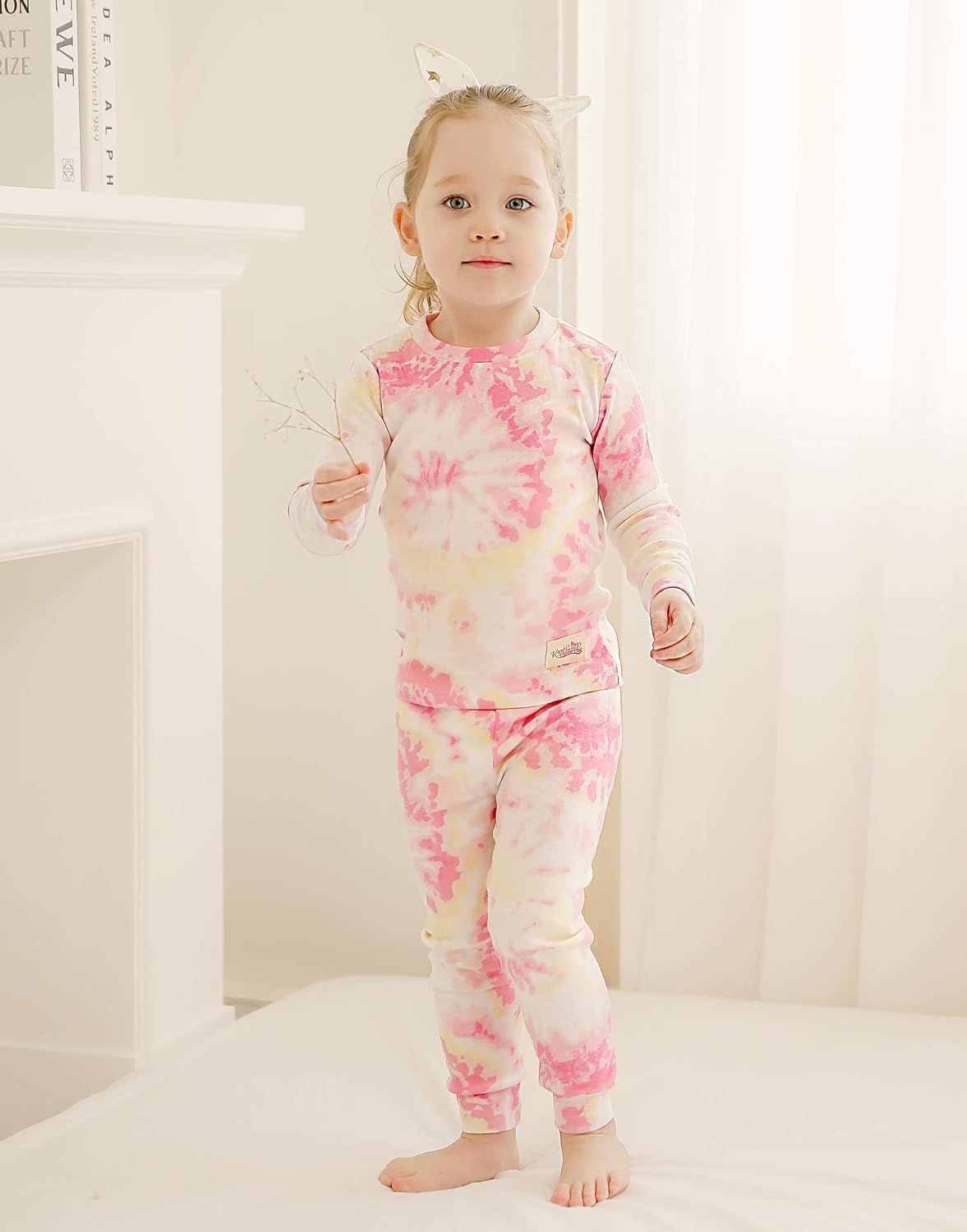 VAENAIT BABY 12M-12Y Toddler Kids Boys Girls 100% Cotton Marbling Tiedye Sung Fit Sleepwear Pajamas