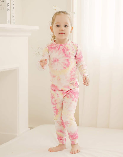 VAENAIT BABY 12M-12Y Toddler Kids Boys Girls 100% Cotton Marbling Tiedye Sung Fit Sleepwear Pajamas