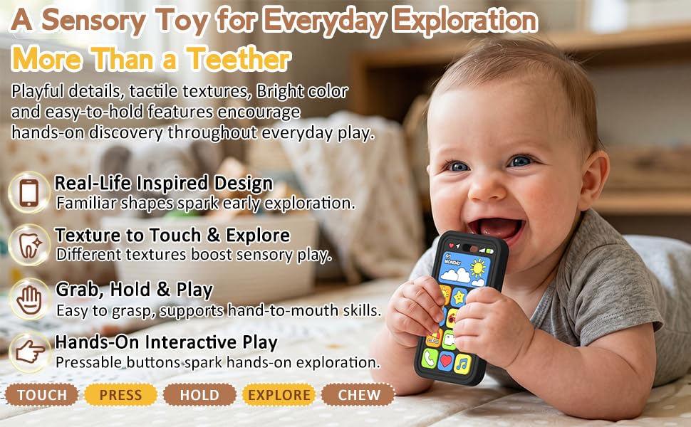 Baby Teething Toys Silicone Baby Phone Teether Over 3 Months