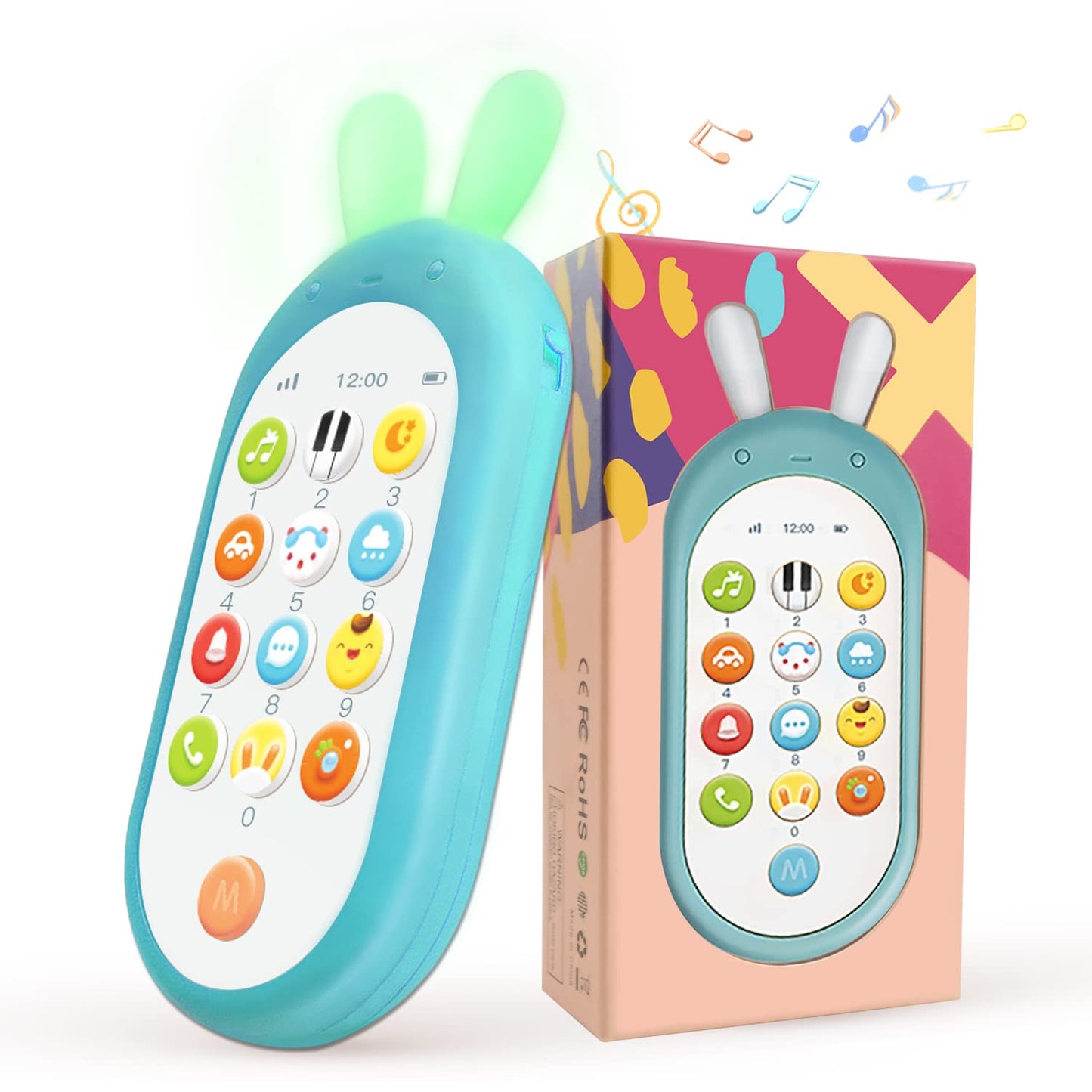 Richgv Baby Cell Phone Toy, Sensory Learning Toys with 12 Functions