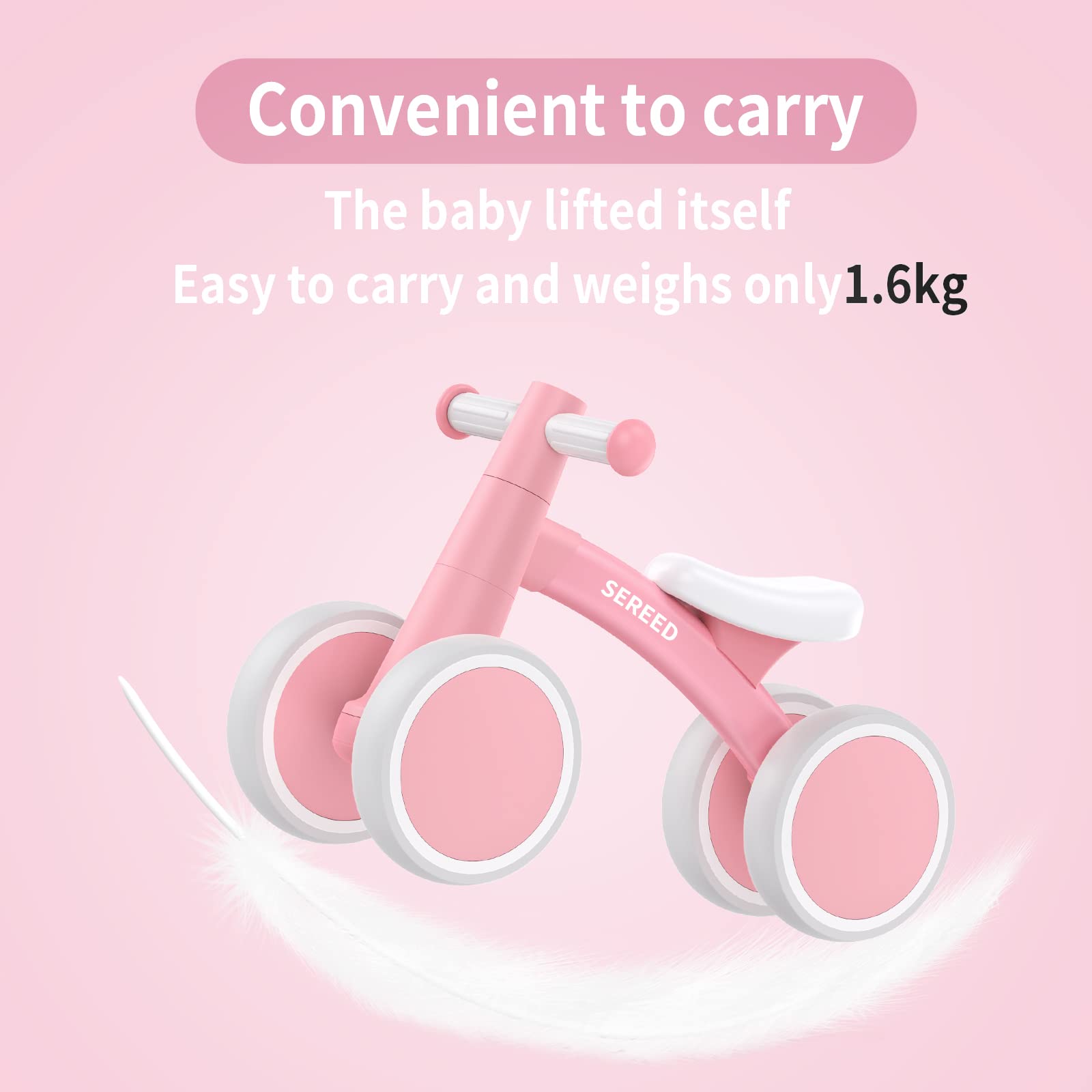 SEREED Baby Balance Bike for 1 Year Old Boy Girl, First Birthday Gift Toy
