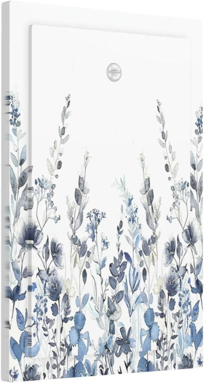Light Switch Cover Plate Light Blue Watercolor Leaves Plant With Floral 1 Gang No Device Blank