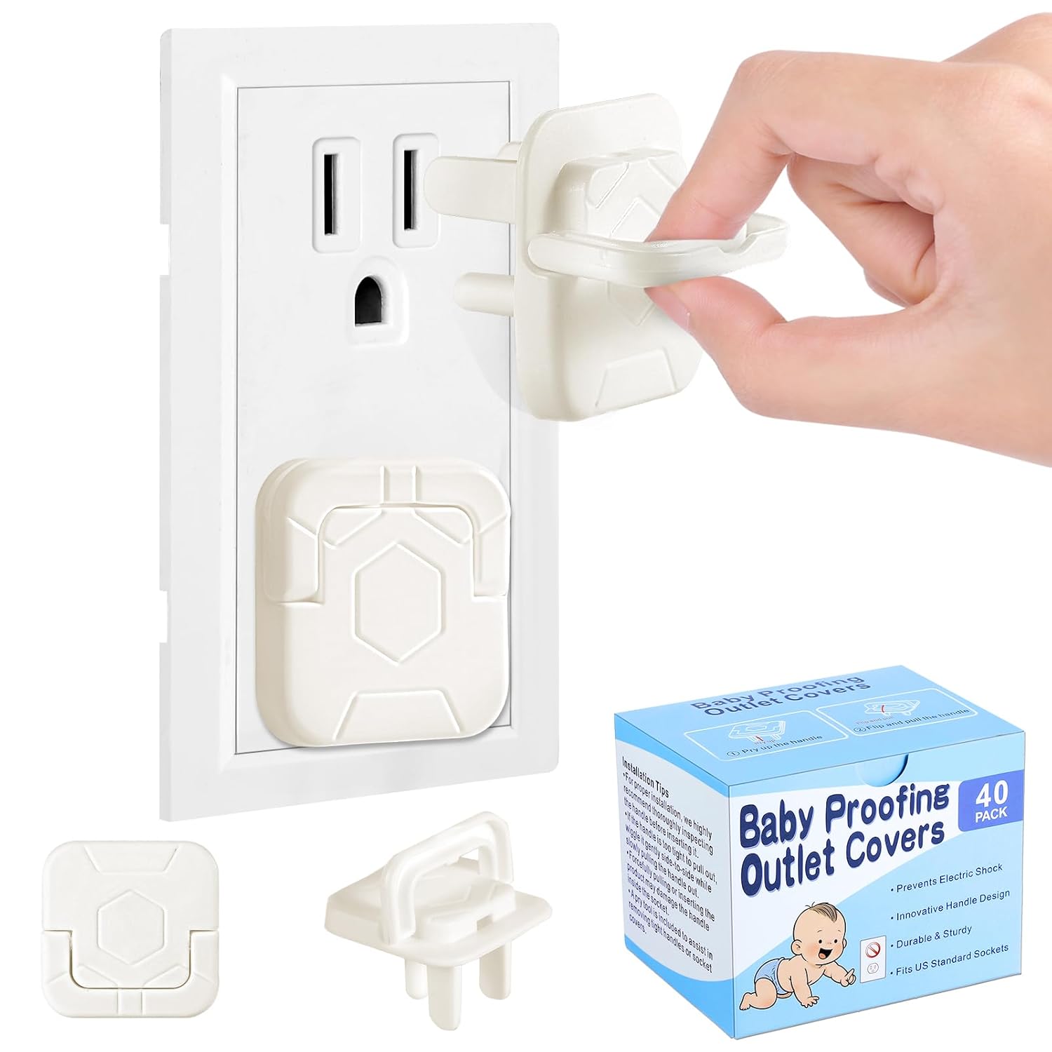 Outlet Covers Baby Proofing, 40 Pack Child Proof Plug Socket Covers Electric Plug Protectors Safety