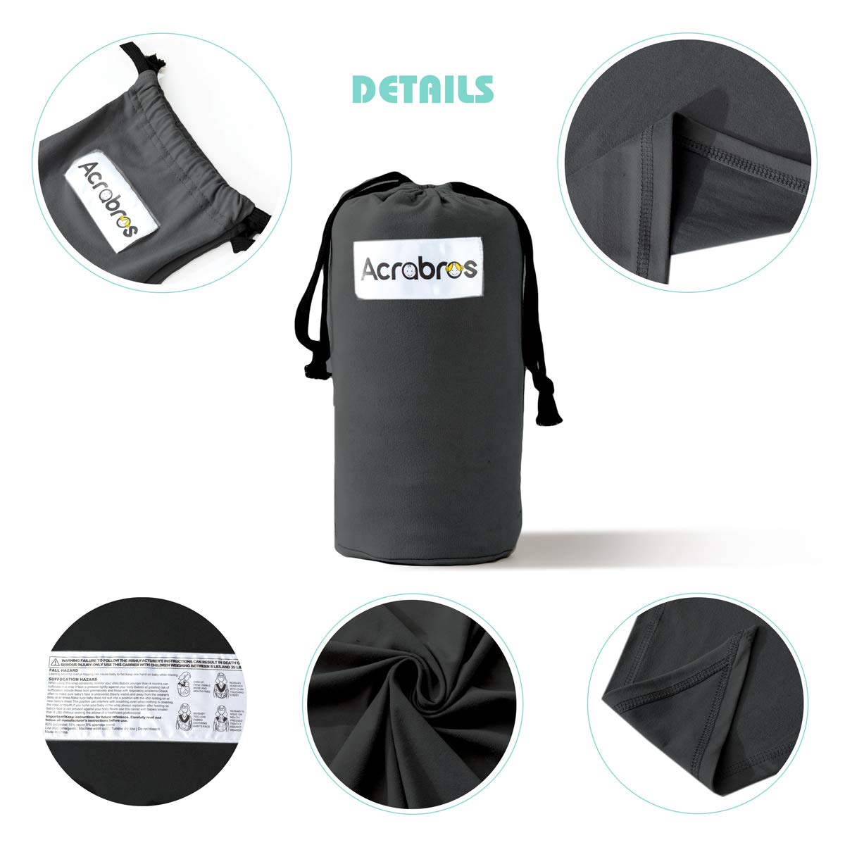 Acrabros Baby Wrap Carrier,Hands Free Baby Carrier Sling,Lightweight,Breathable,Softness,Perfect