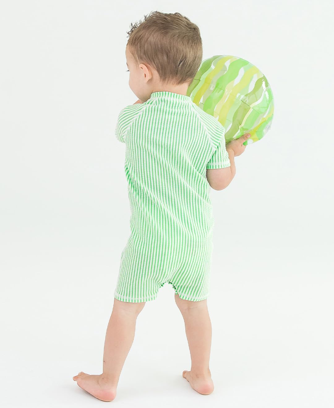 RUGGEDBUTTS Baby/Toddler Boy Swimsuit, One Piece Zipper Rash Guard Sunsuit with UPF 50+ Sun