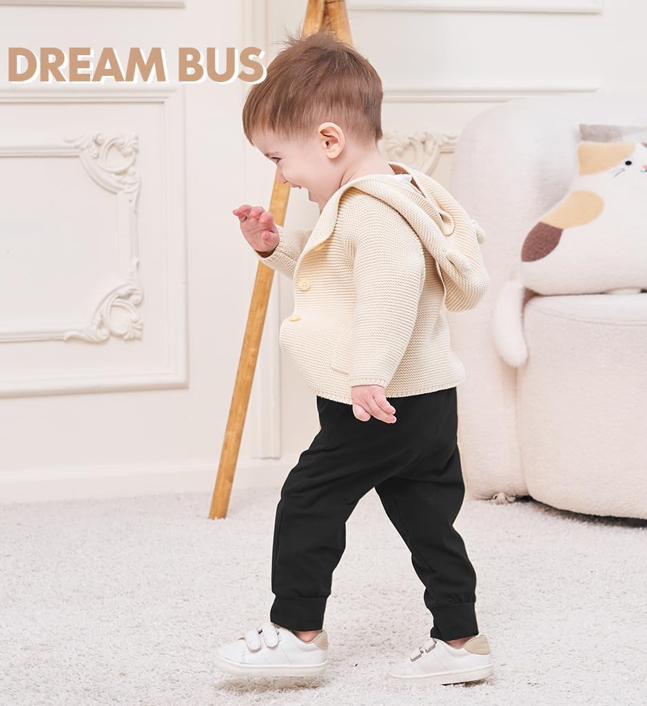 DREAM BUS Pack of 3 Toddler Jogger Pants with Pocket Toddler Boy Sweatpants Baby Boy Pants Infant