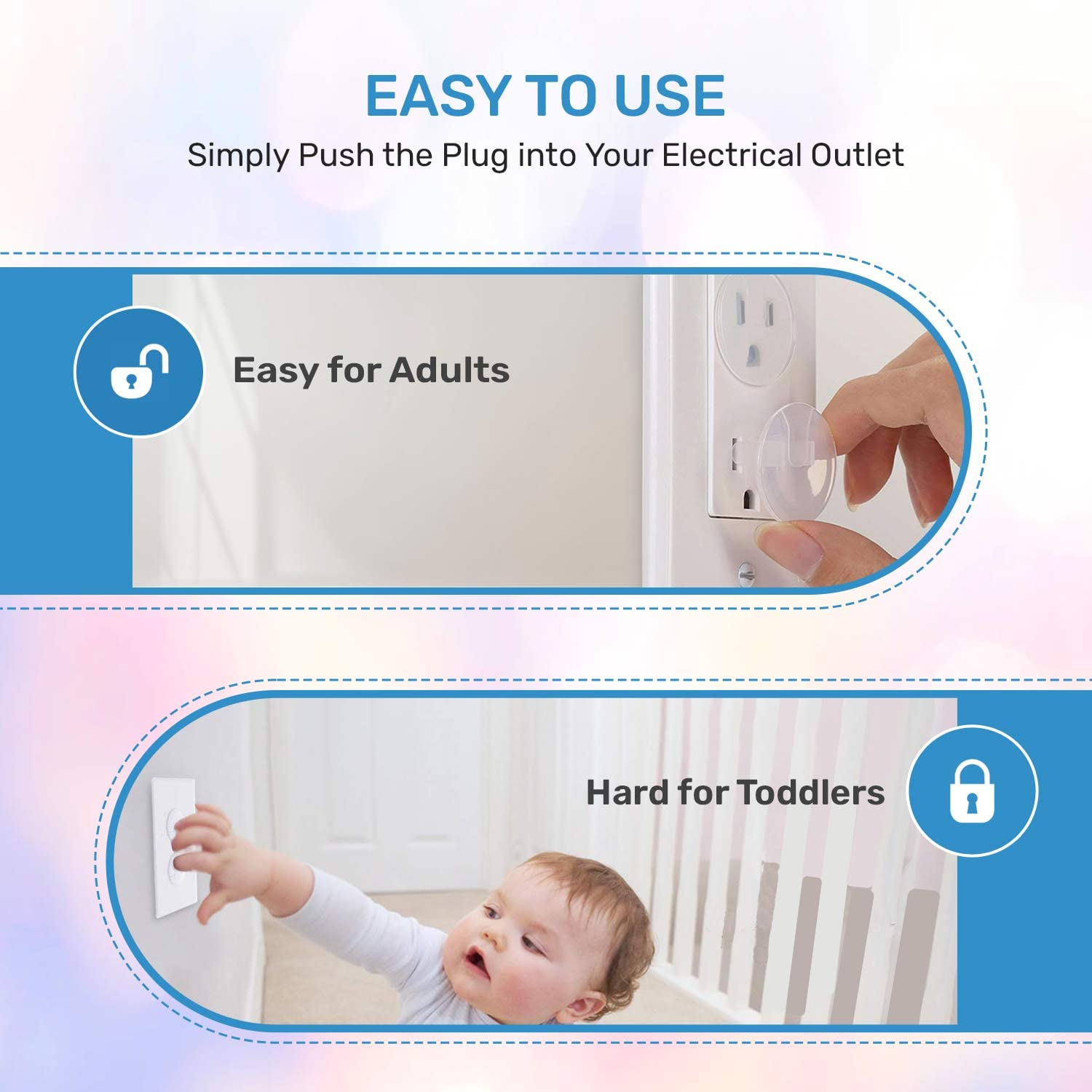 24 Pack Outlet Covers & Removal Tool Baby Proofing, Provide Shock Prevention and Easy Installation