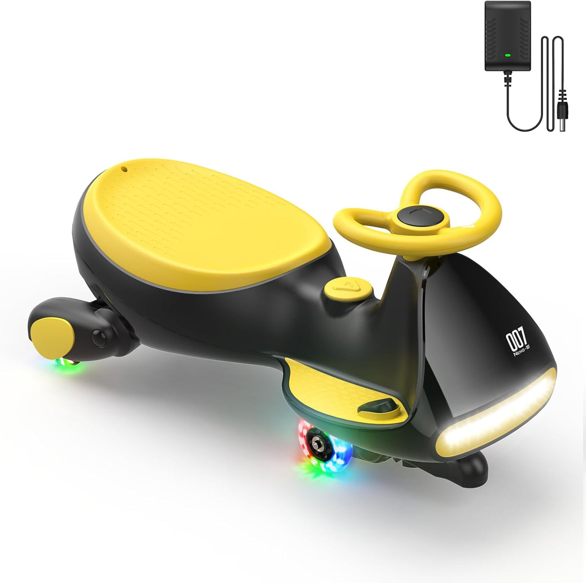 FanttikRide 6V N7 Classic Electric Wiggle Car with Pedal, Rechargeable Battery, Ride on Toys, Swing