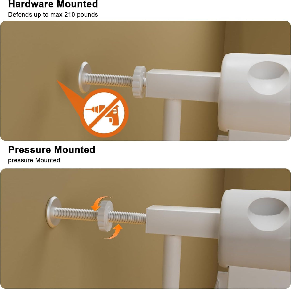 HOOEN Extra Wide Baby Gate for Doorways Stairs 76.38-86.3 Inch Large Long Pressure Mounted Dog