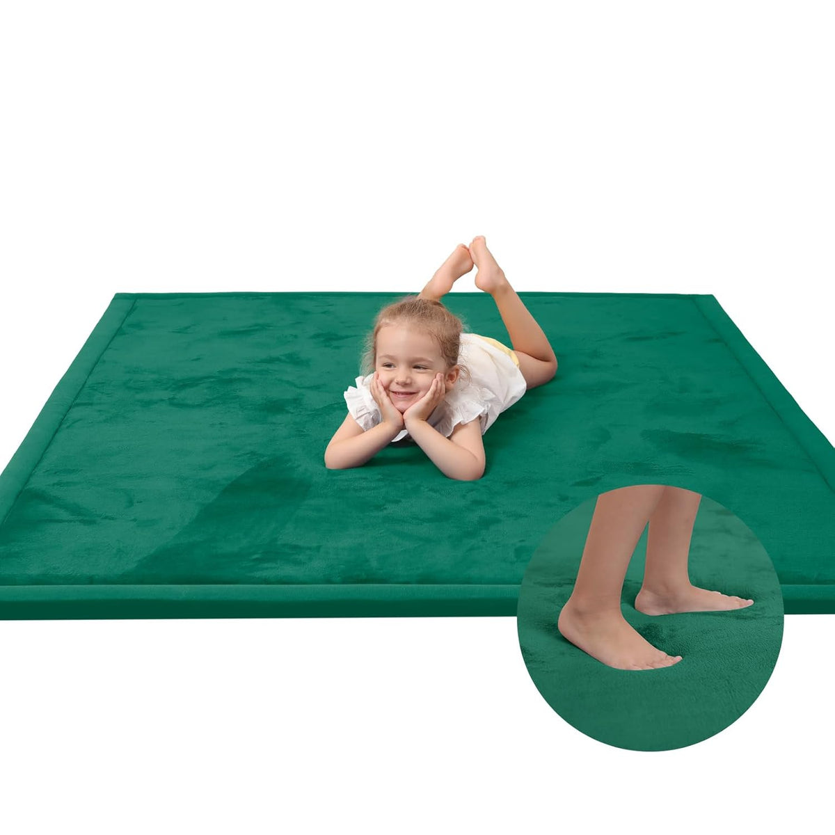 Baby Play Mat for Floor,1.3" Thick Memory foam Tummy Time Mat for