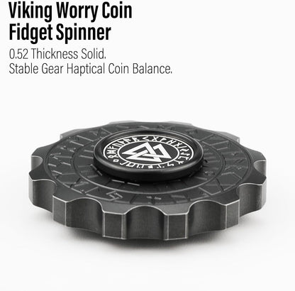 FREELOVE Metal Fidget Spinner, Viking Pirate Haptic Gyro, Heavy Stainless Steel Hand Spinning