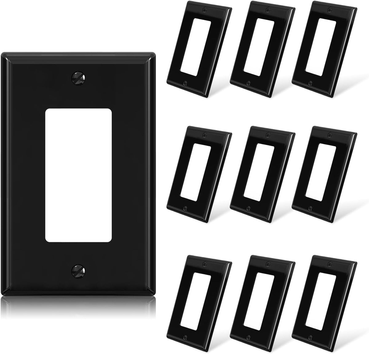 ELEGRP Decorative Receptacle Wall Plate, 1-Gang Mid Size Outlet Decorator Cover, Unbreakable