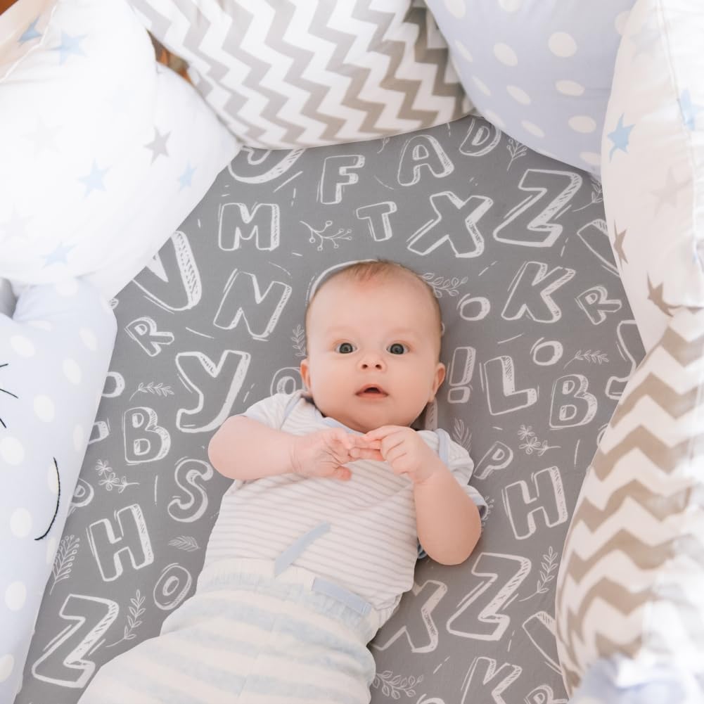 4 Pack Breathable Bassinet Sheets for Baby Boys Neutral Unisex Soft Bassinet Fitted Sheets for