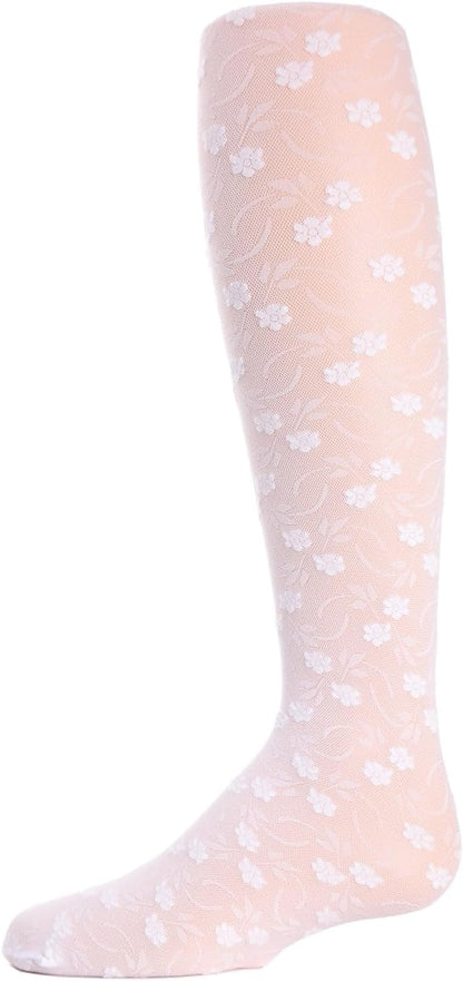 MeMoi Infant Sweet Blossoms Sheer Raised Floral Print Tights