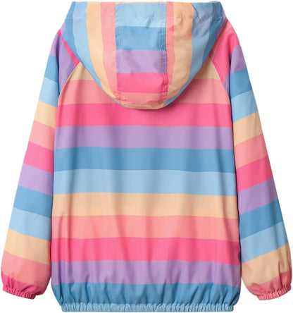 WELAKEN Lightweight Jacket for Girls Kids & Toddler II Girls' Print Water-Resistant Jacket