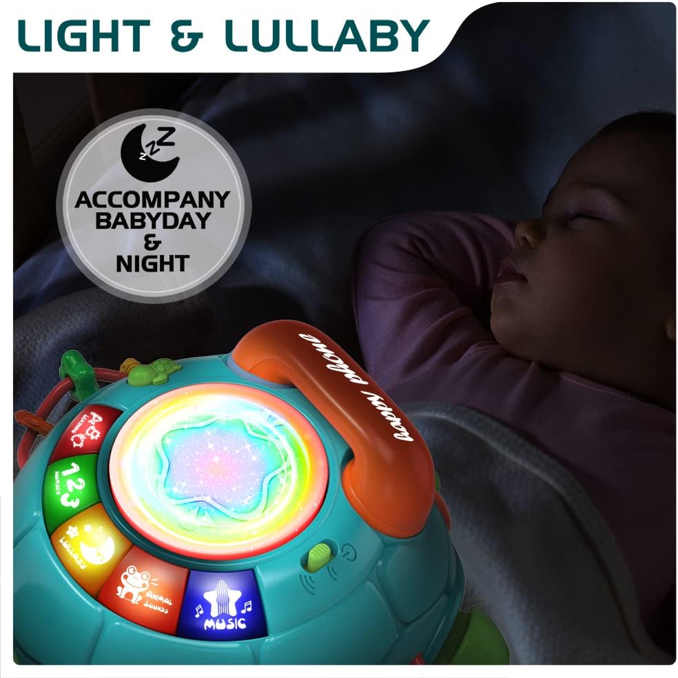 Jyusmile Baby Toys 6 to 12 Months, Musical Turtle Crawling Infant Toys, Early Learning Educational