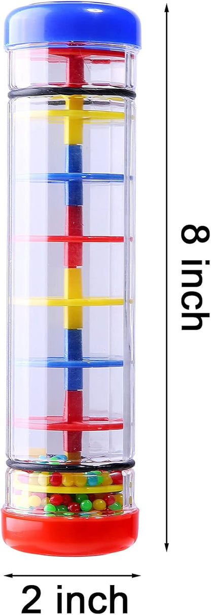 2 Pack Rainmaker Rain Stick Musical Instrument for Babies, Toddlers and Kids, 8 Inch Rainfall