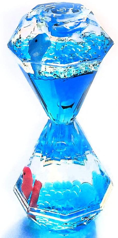 YUE MOTION Liquid Motion Bubbler Floating Sea Creatures, Diamond Shaped Liquid Timer for Fidget