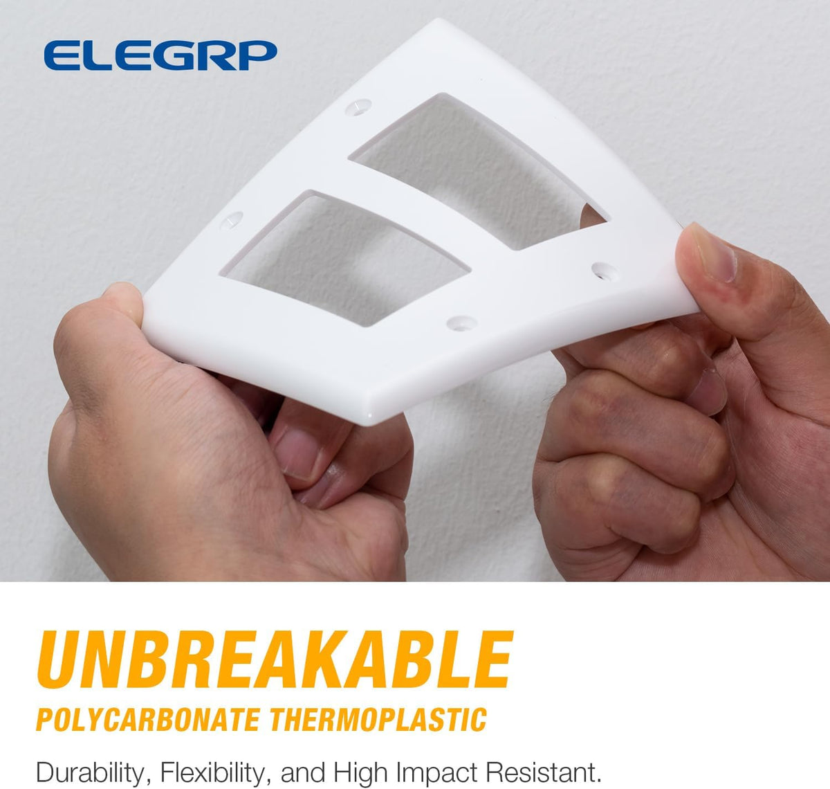 ELEGRP 2-Gang Decorative Wall Plates, Mid-Size 4.88" H x 4.94" L Unbreakable Thermoplastic