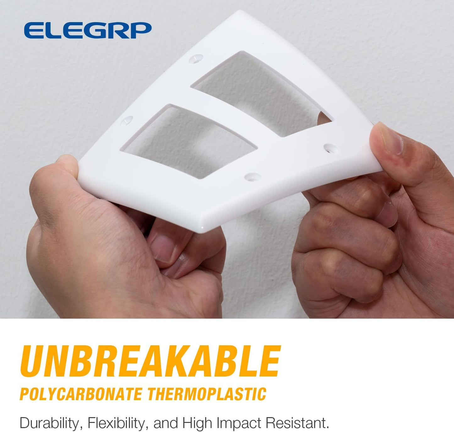 ELEGRP 2-Gang Decorative Wall Plates, Mid-Size 4.88" H x 4.94" L Unbreakable Thermoplastic