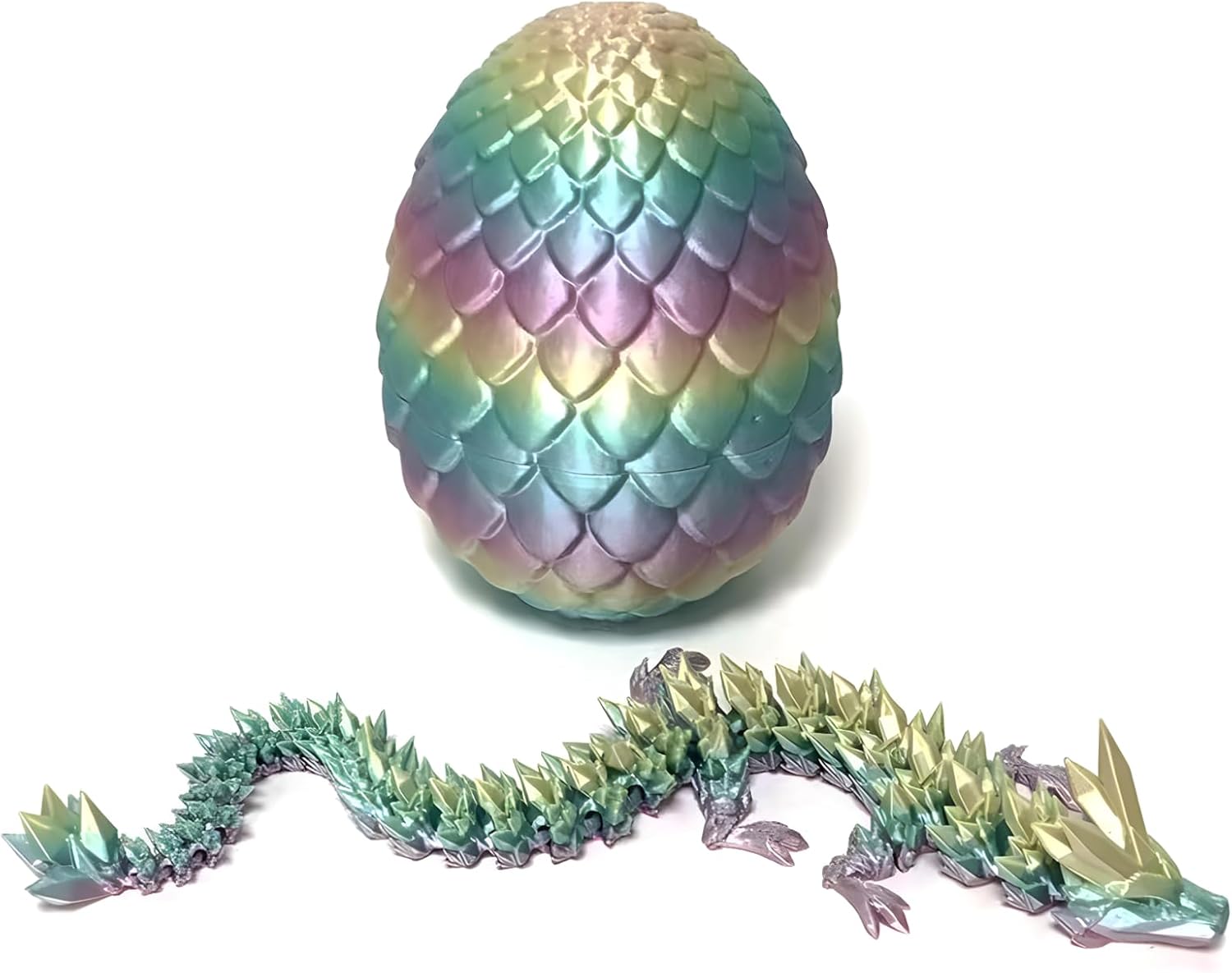 3D Printed Dragon Egg,Mystery Crystal Dragon Fidget Toys,Articulated Dragon,Home Desk Decor Easter