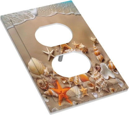 Decorative Outlet Covers Beachy Sea Ocean Seashell Starfish 1 Gang Duplex Light Switch Cover Plate