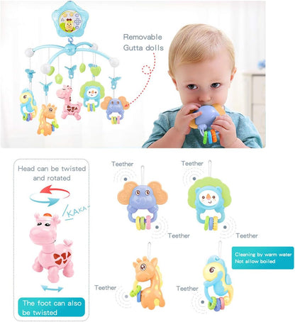 Baby Mobile for Crib with Musicial and Lights, Remote, lamp, Projector for Pack and Play, for Ages