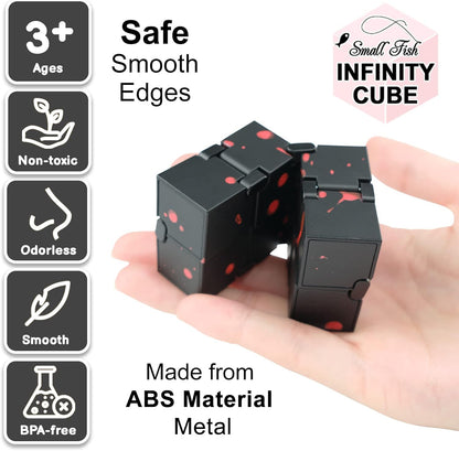 SMALL FISH Fidget Infinity Cube - Built-in Metal Never Ending Infinity Cube, Cool Sensory Infinite