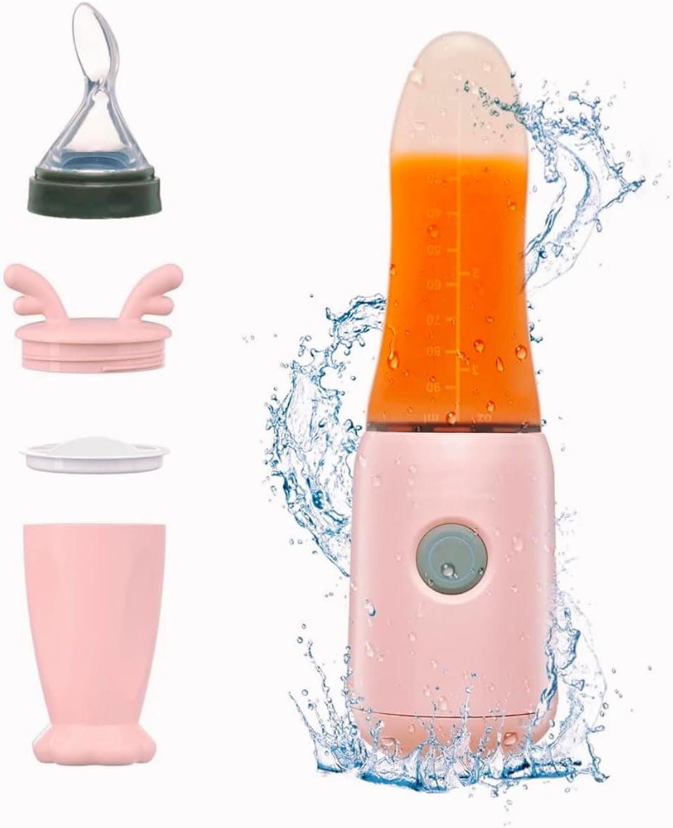 Socila Portable Baby Food Maker with Silicone Squeeze Spoon, Baby Food Processor, Blender for First