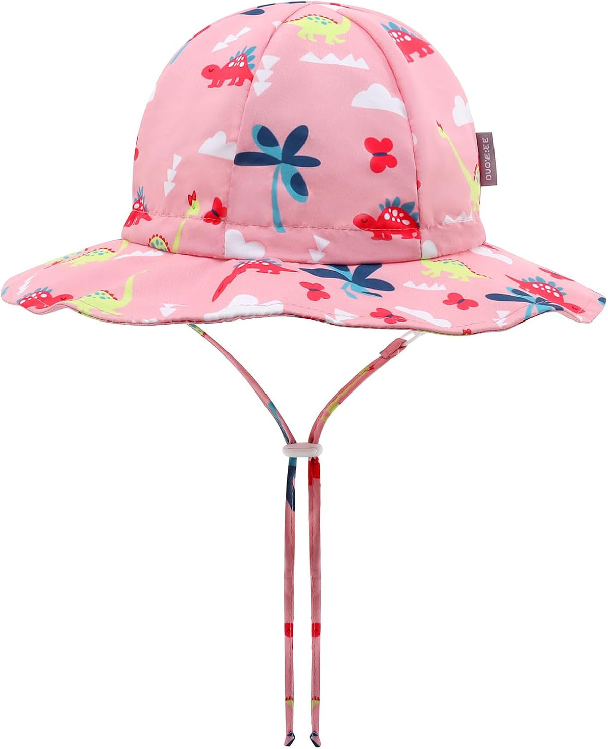 UPF 50+ Baby Bucket Hat - Wide Brim Sun Protection Beach Cap for Girls - Cute & Adjustable Toddler