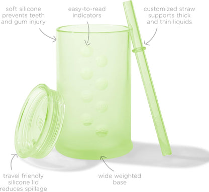Olababy Clear View Silicone Training Cup with Straw Lid | Toddler Sippy Trainer 12mo+ | Unbreakable