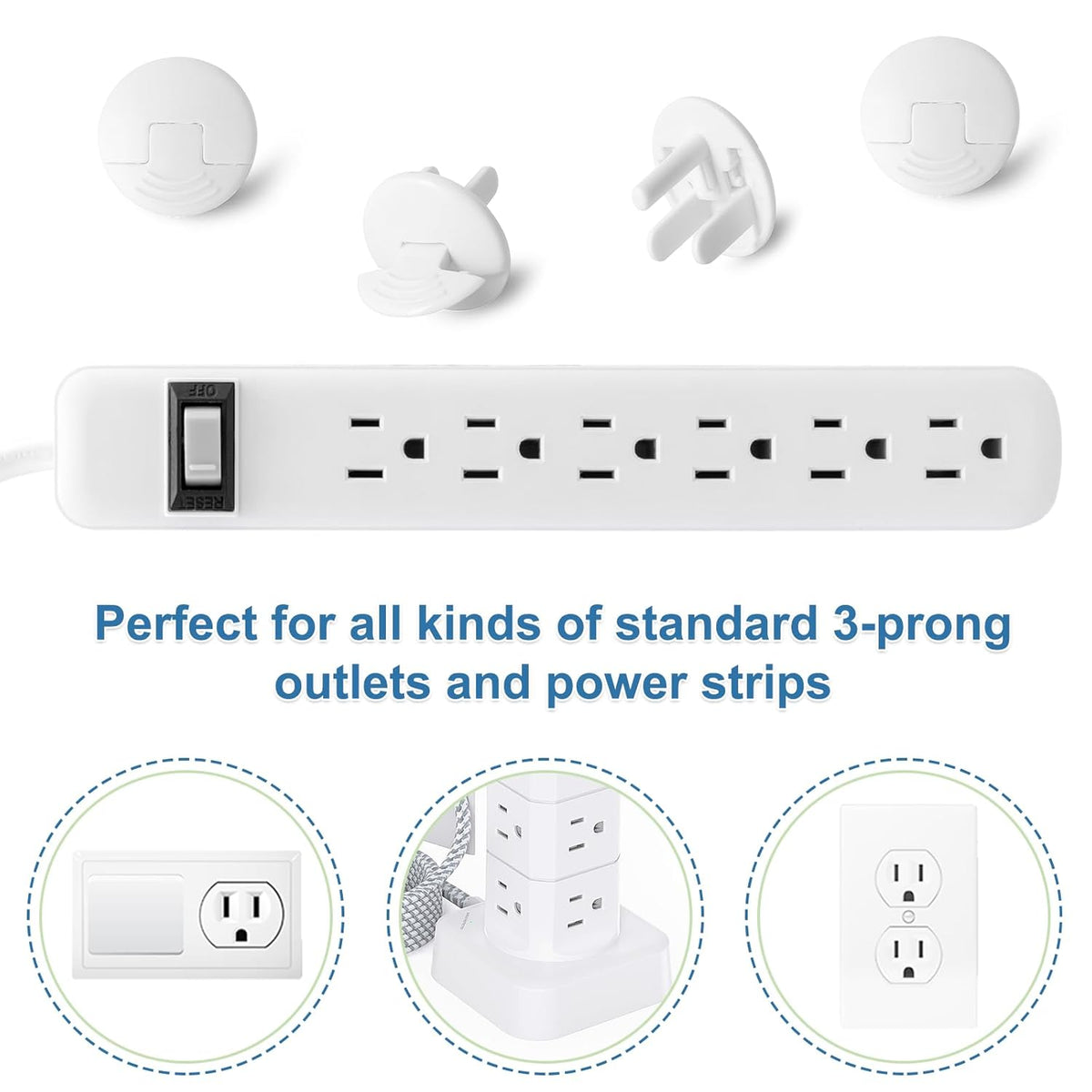Outlet Covers Baby Proofing White - PRObebi 38 Pack Plug Covers for Electrical Outlets, Child Proof